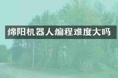 绵阳机器人编程难度大吗