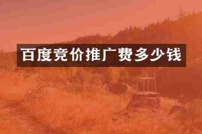 百度竞价推广费多少钱