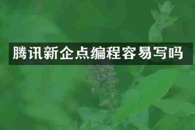 腾讯新企点编程容易写吗
