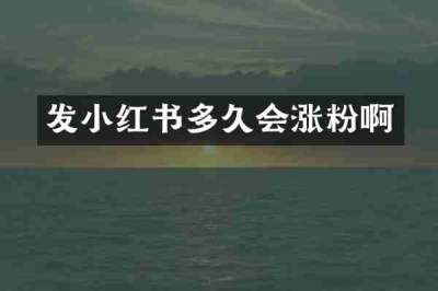 发小红书多久会涨粉啊