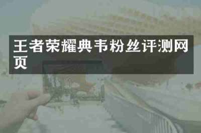 王者荣耀典韦粉丝评测网页
