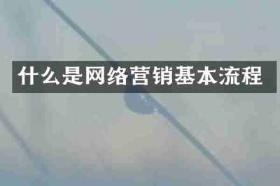 什么是网络营销基本流程