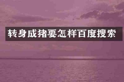 转身成猪要怎样百度搜索