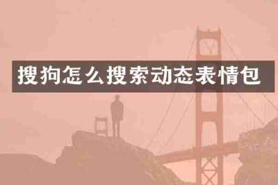 搜狗怎么搜索动态表情包