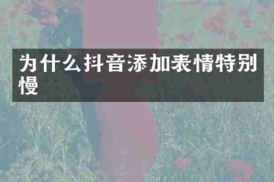 为什么抖音添加表情特别慢