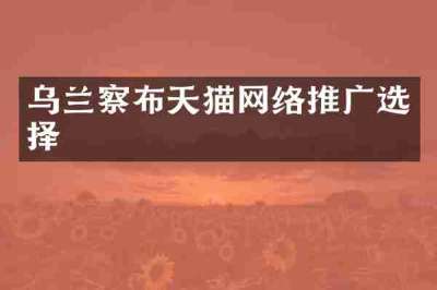乌兰察布天猫网络推广选择