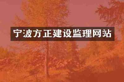 宁波方正建设监理网站