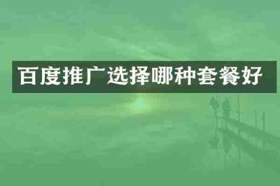 百度推广选择哪种套餐好