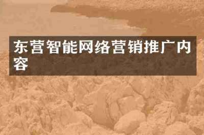 东营智能网络营销推广内容
