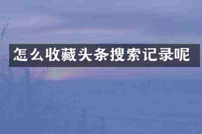 怎么收藏头条搜索记录呢