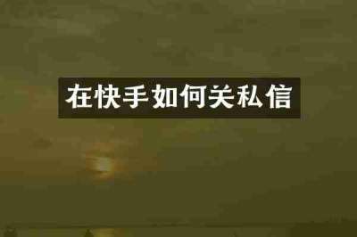 在快手如何关私信