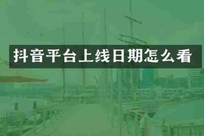 抖音平台上线日期怎么看