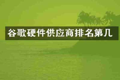 谷歌硬件供应商排名第几