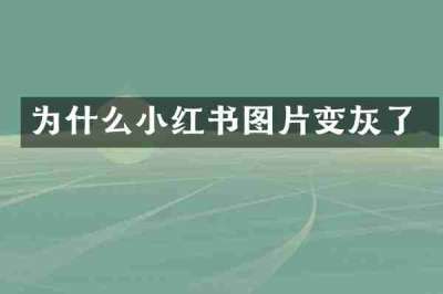 为什么小红书图片变灰了