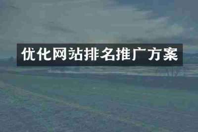 优化网站排名推广方案