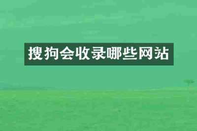 搜狗会收录哪些网站