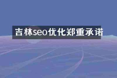 吉林seo优化郑重承诺