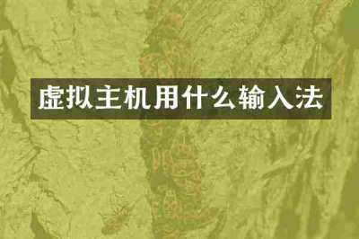 虚拟主机用什么输入法