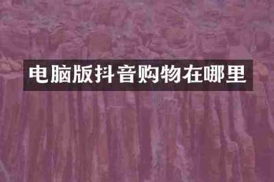 电脑版抖音购物在哪里
