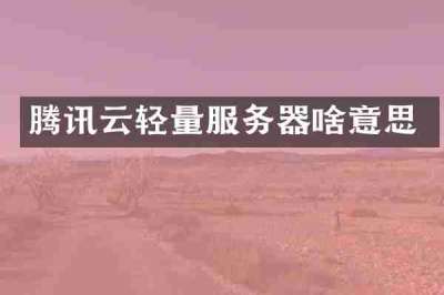 腾讯云轻量服务器啥意思
