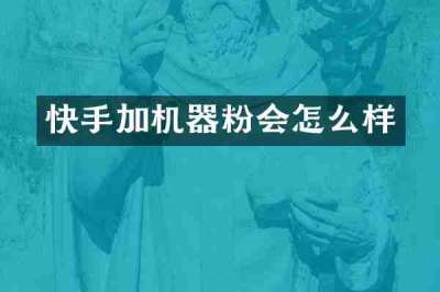 快手加机器粉会怎么样
