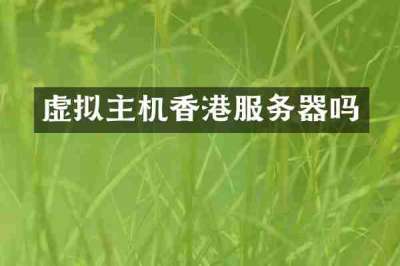 虚拟主机香港服务器吗