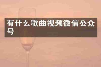 有什么歌曲视频微信公众号