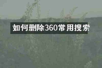 如何删除360常用搜索