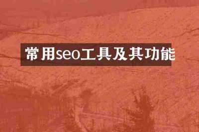 常用seo工具及其功能