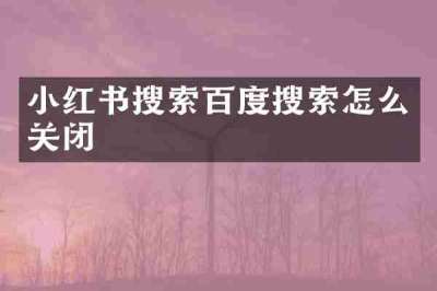 小红书搜索百度搜索怎么关闭