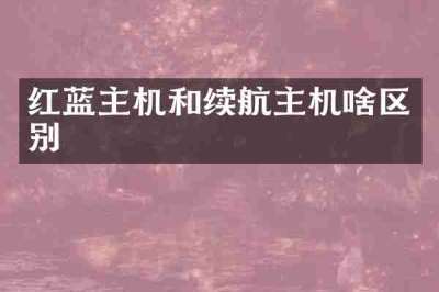 红蓝主机和续航主机啥区别