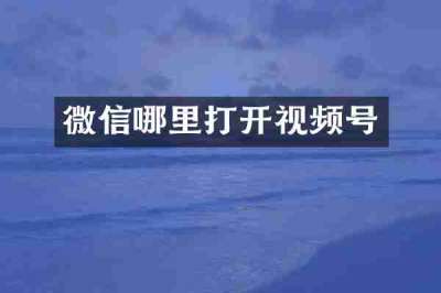 微信哪里打开视频号