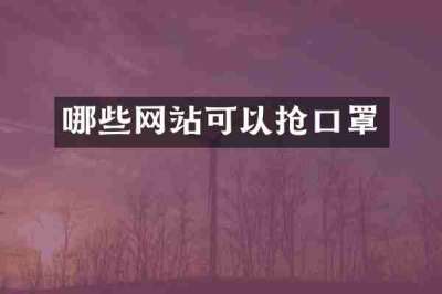 哪些网站可以抢口罩