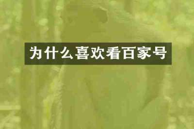 为什么喜欢看百家号