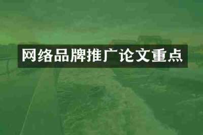 网络品牌推广论文重点