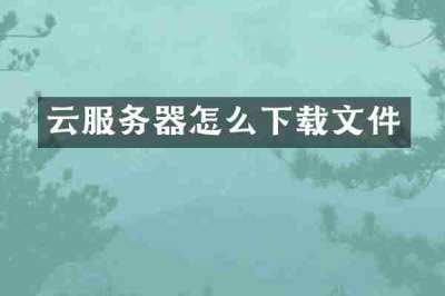 云服务器怎么下载文件