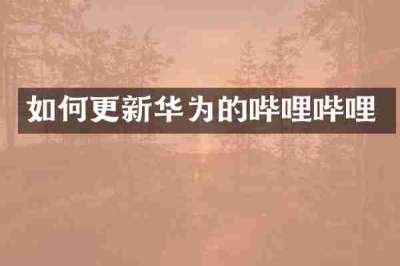 如何更新华为的哔哩哔哩