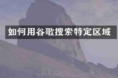 如何用谷歌搜索特定区域