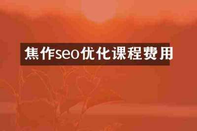 焦作seo优化课程费用