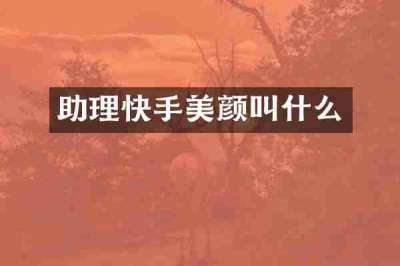 助理快手美颜叫什么