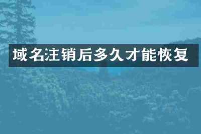 域名注销后多久才能恢复