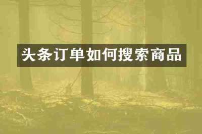 头条订单如何搜索商品