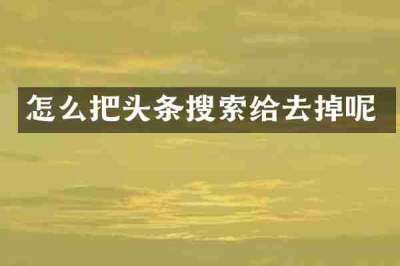 怎么把头条搜索给去掉呢