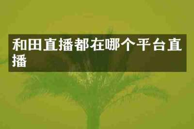 和田直播都在哪个平台直播