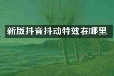 新版抖音抖动特效在哪里
