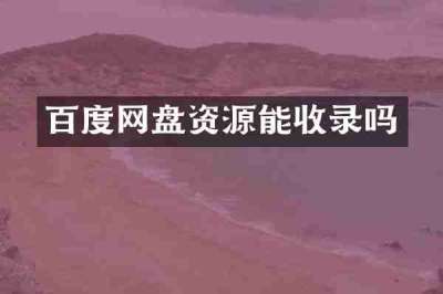 百度网盘资源能收录吗