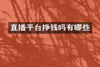 直播平台挣钱吗有哪些