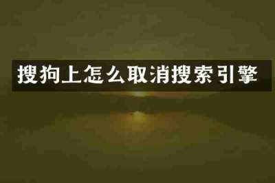 搜狗上怎么取消搜索引擎