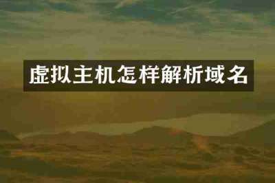 虚拟主机怎样解析域名