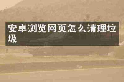 安卓浏览网页怎么清理垃圾